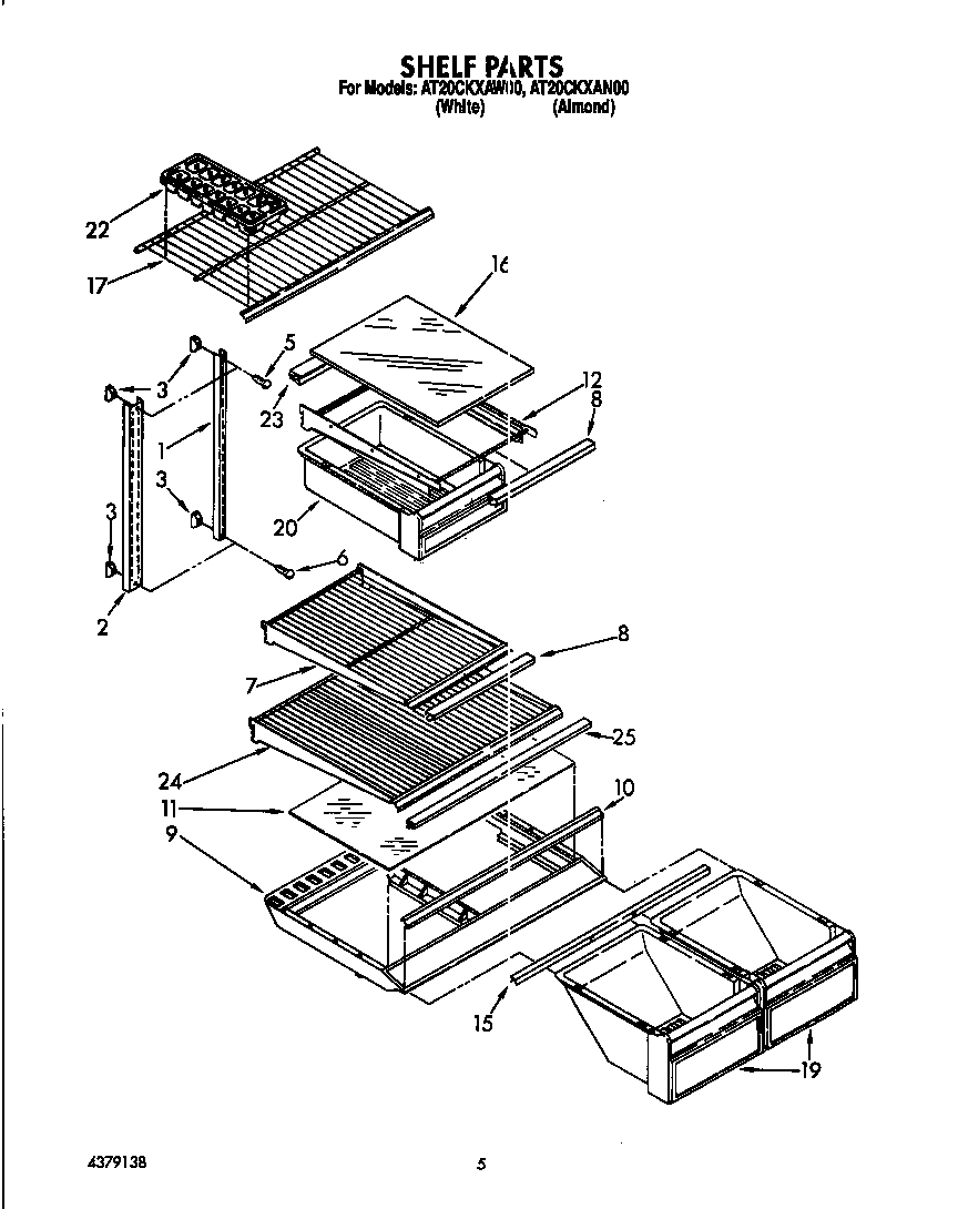 Whirlpool AT20CKXAW00 shelf diagram