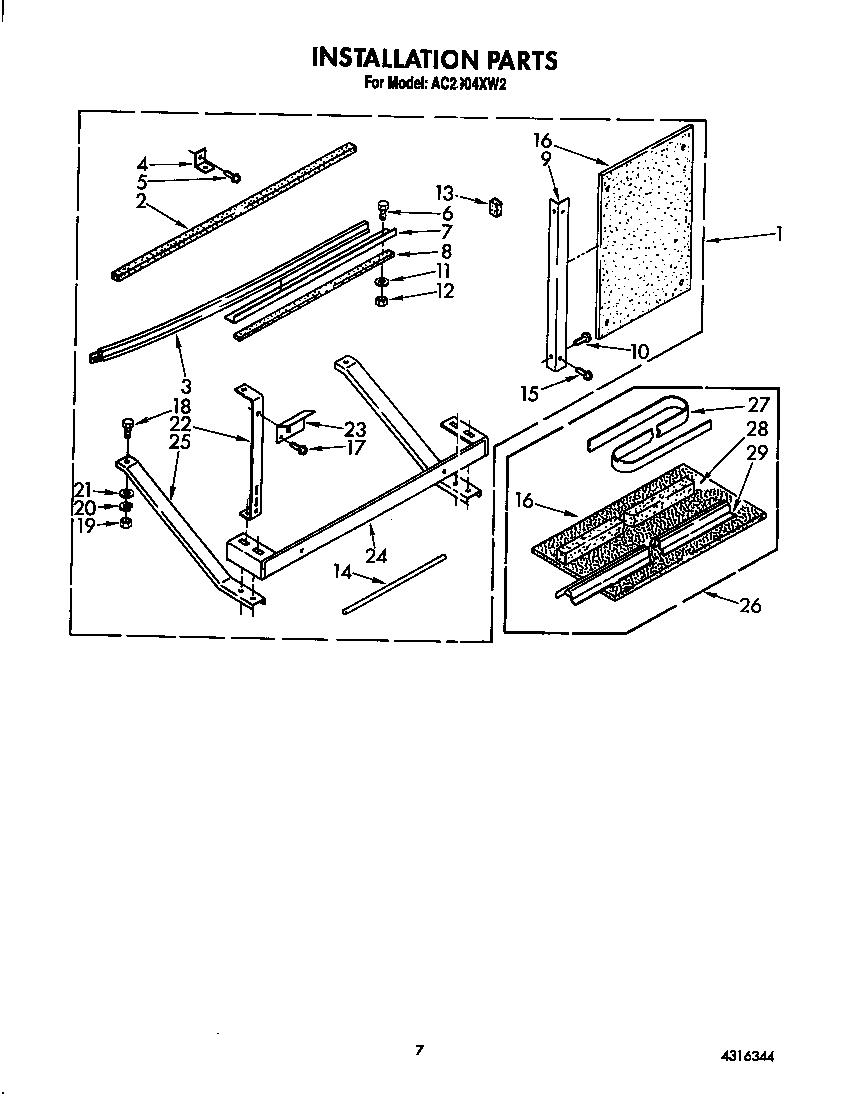 Whirlpool AC2904XW2 installation diagram