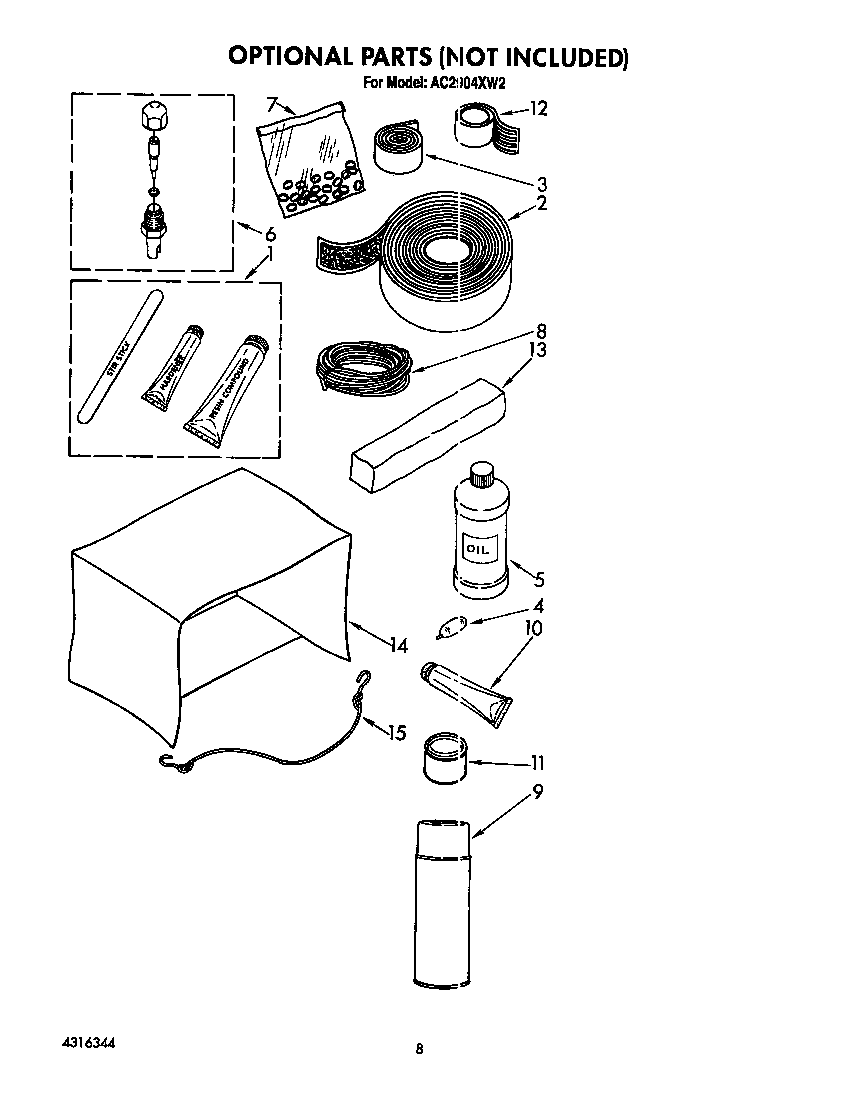 Whirlpool AC2904XW2 optional diagram