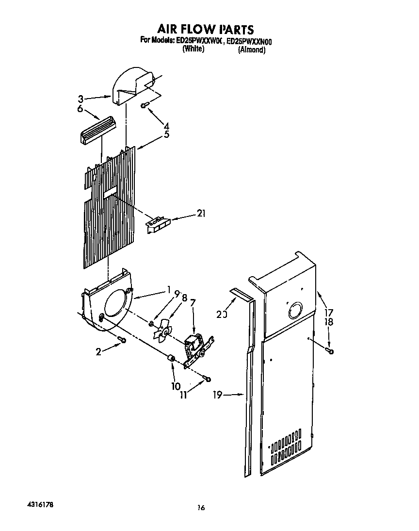 Whirlpool ED25PWXXW00 air flow diagram
