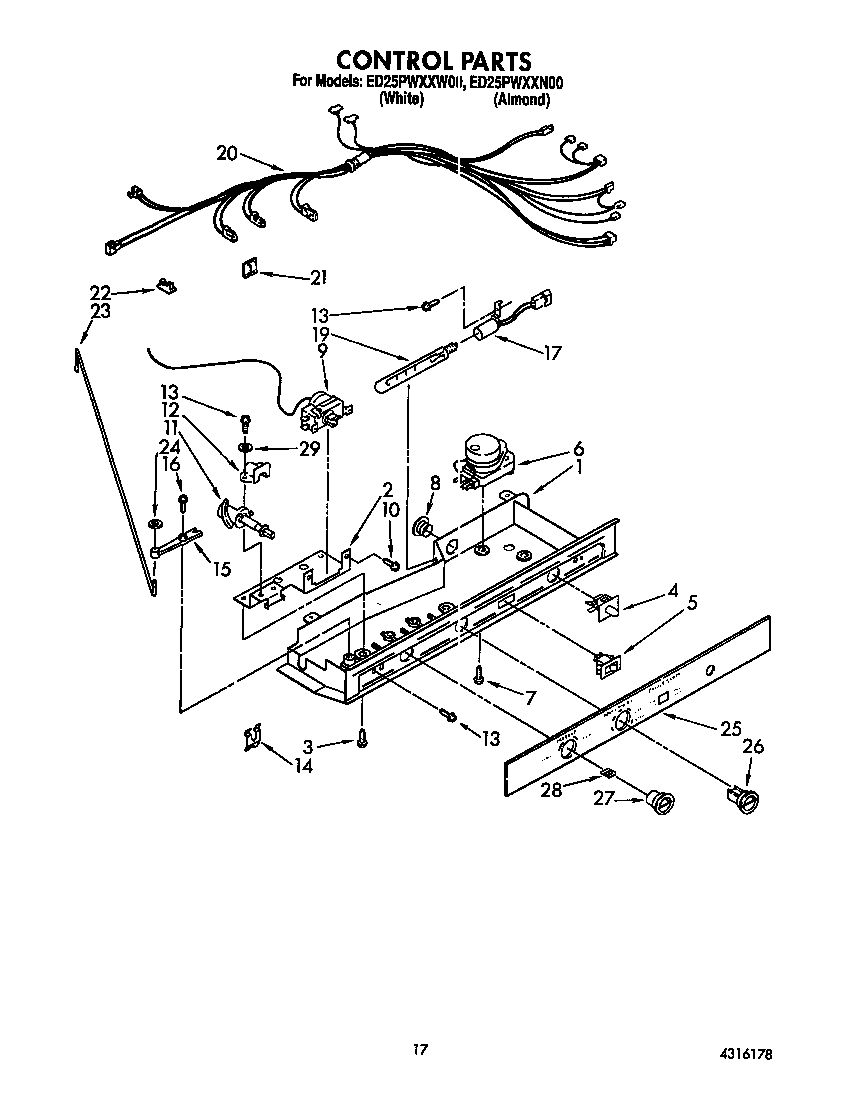 Whirlpool ED25PWXXW00 control diagram