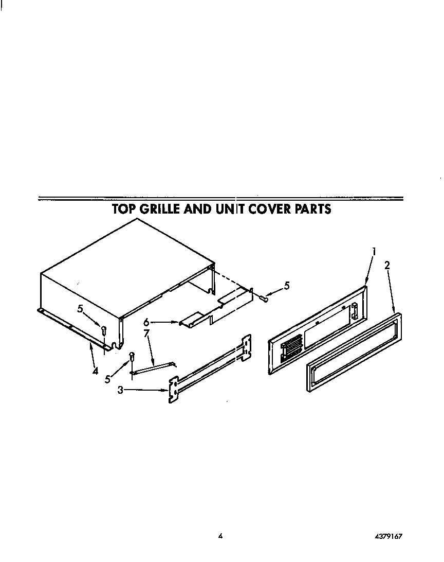 KitchenAid KSSS42DAX03 top grille and unit cover diagram