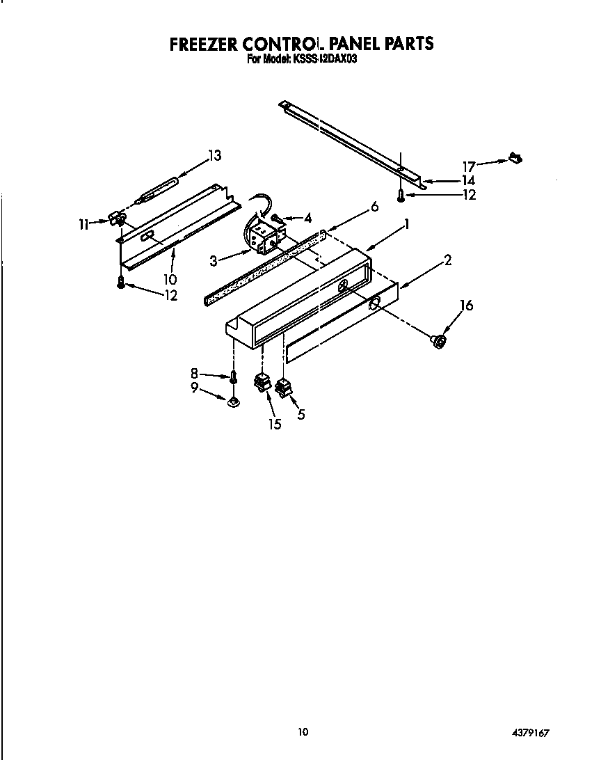KitchenAid KSSS42DAX03 freezer control panel diagram