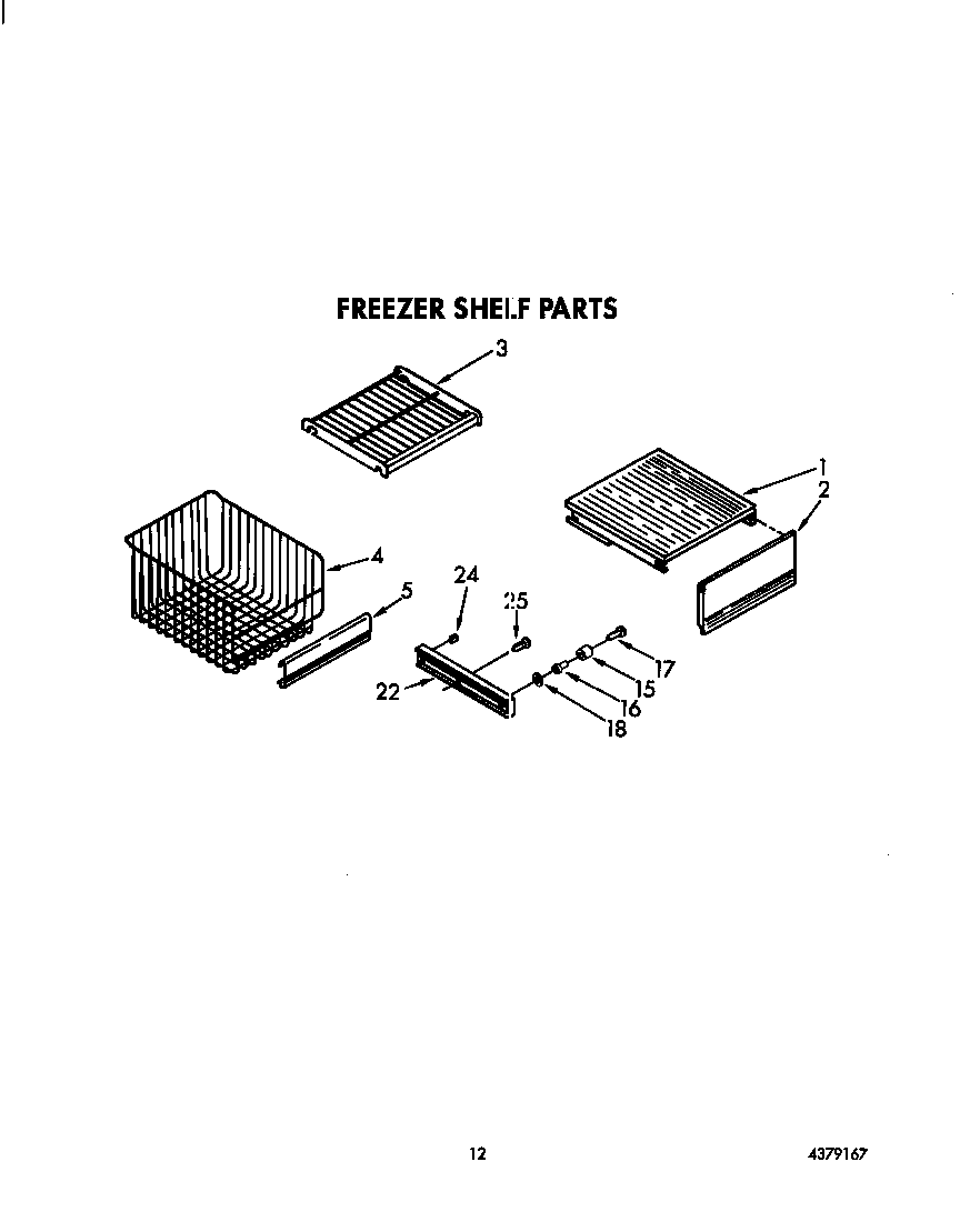 KitchenAid KSSS42DAX03 freezer shelf diagram