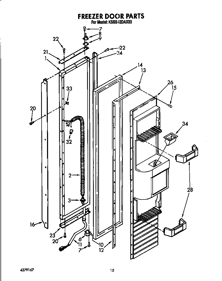 KitchenAid KSSS42DAX03 freezer door diagram