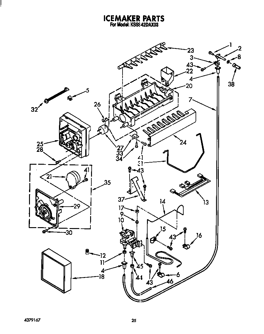 KitchenAid KSSS42DAX03 icemaker diagram