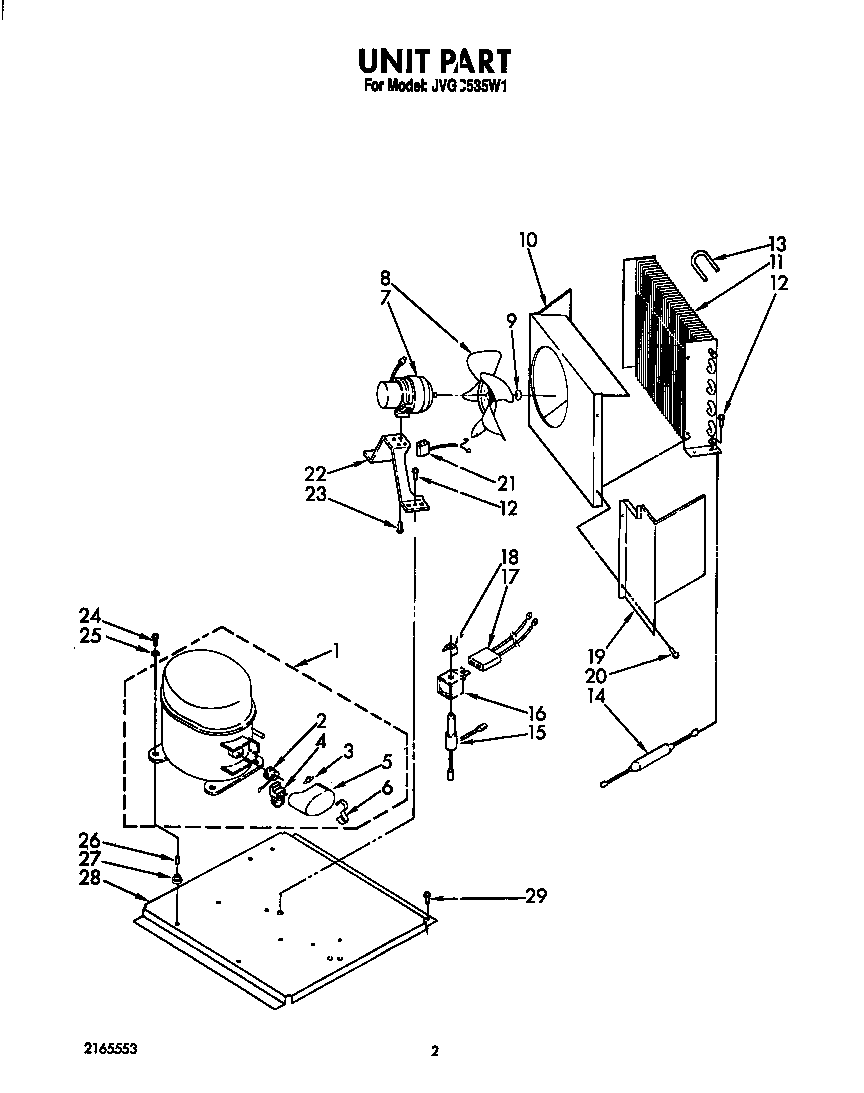 Whirlpool JVGC535W1 unit diagram