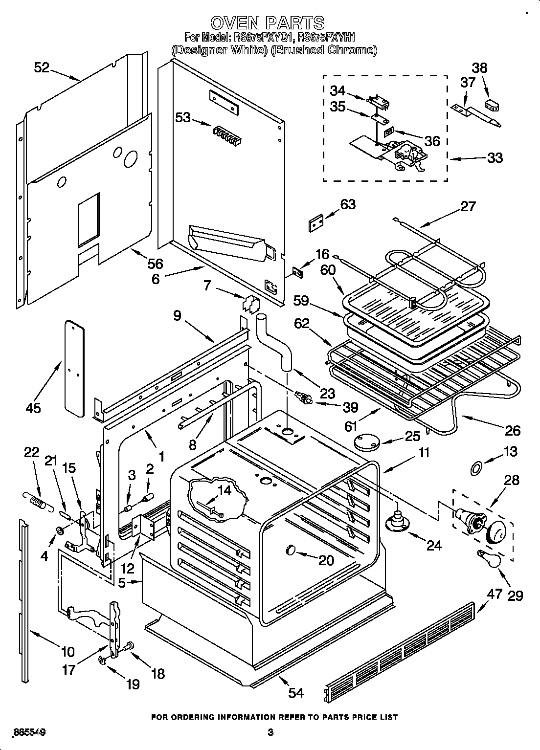 Whirlpool RS675PXYQ1 oven diagram