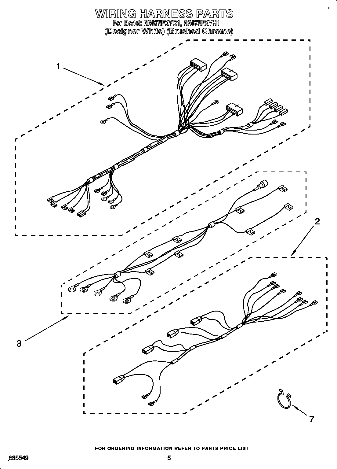 Whirlpool RS675PXYQ1 wiring harness diagram