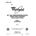 Whirlpool SF365BEWW3 front cover diagram
