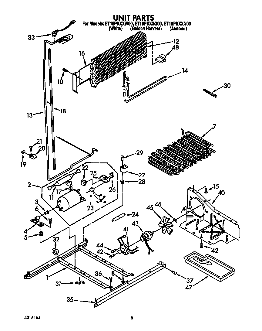 Whirlpool ET18PKXXW00 unit diagram