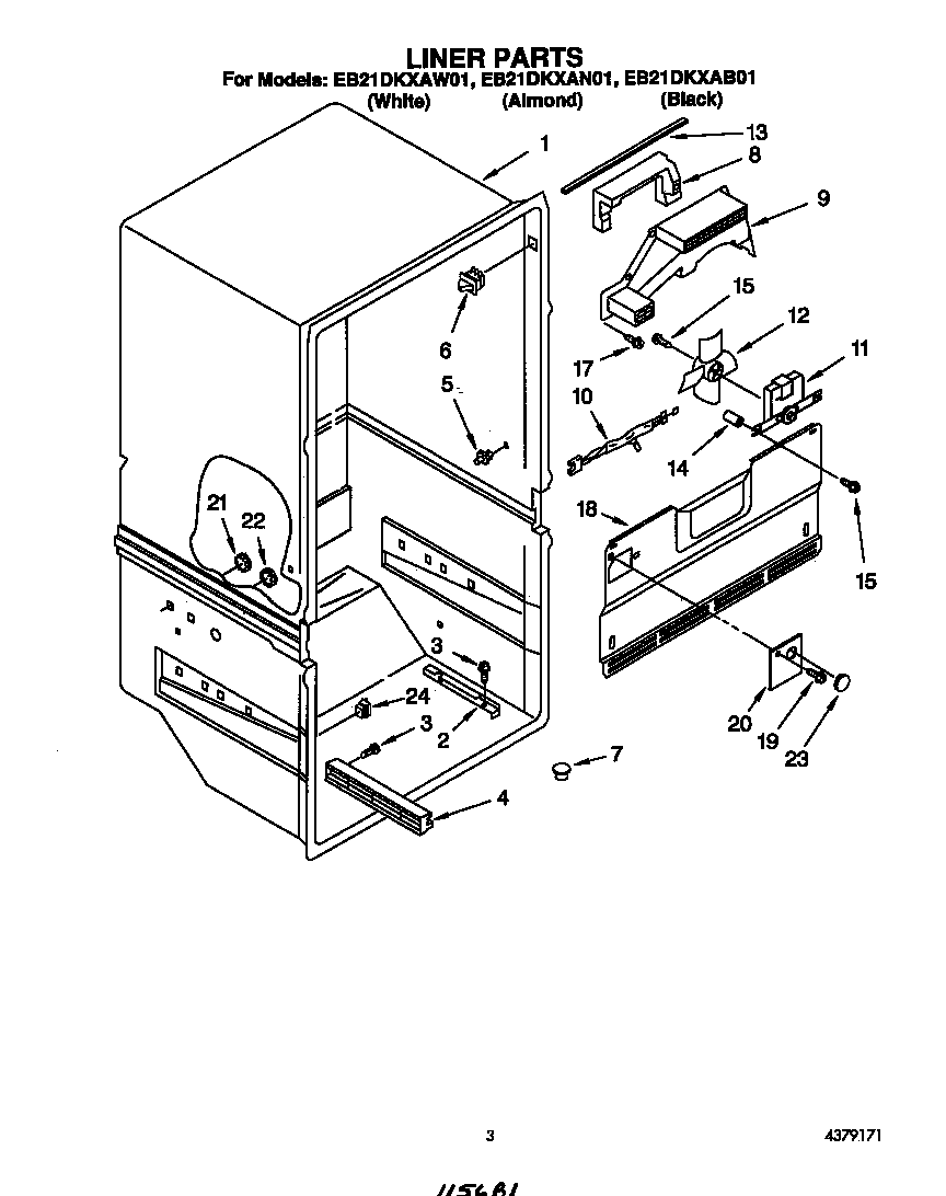 Whirlpool EB21DKXAW01 liner diagram