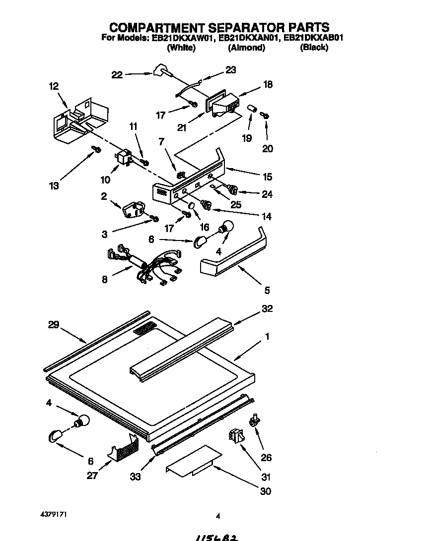 Whirlpool EB21DKXAW01 compartment separator diagram