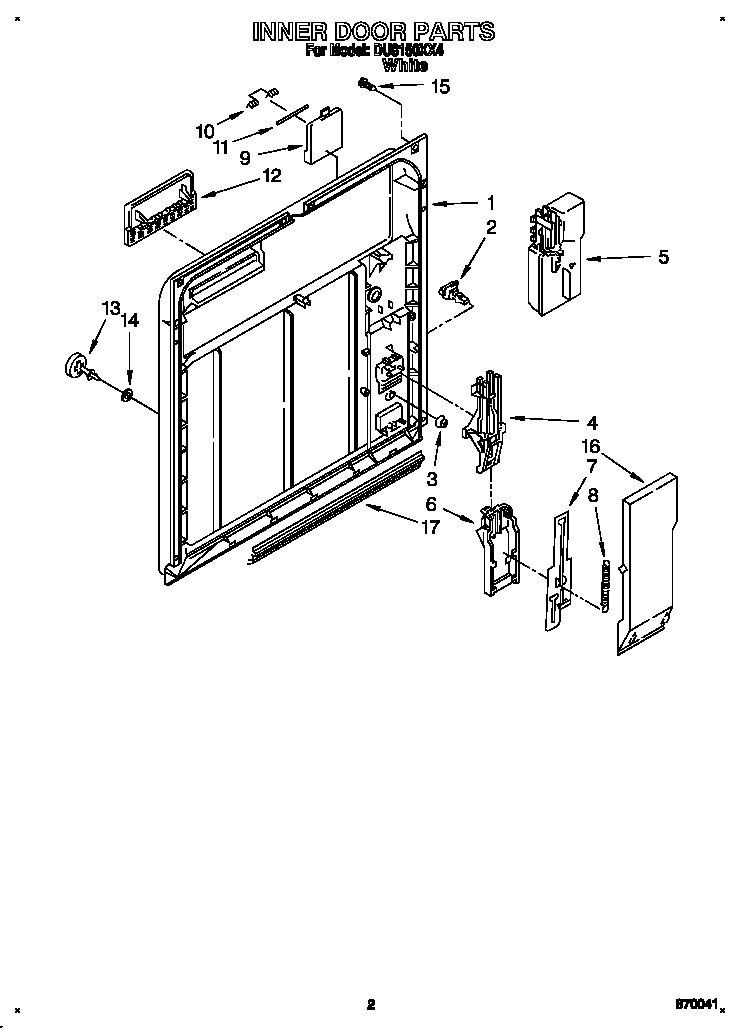 Whirlpool DU8150XX4 inner door diagram