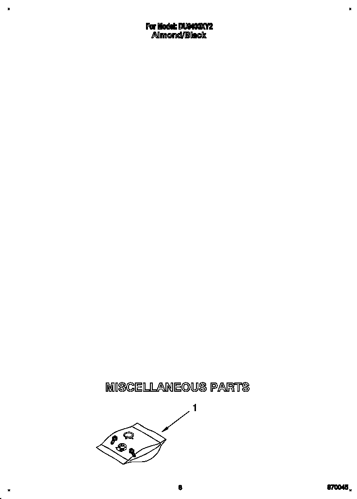 Whirlpool DU9400XY2 miscellaneous diagram