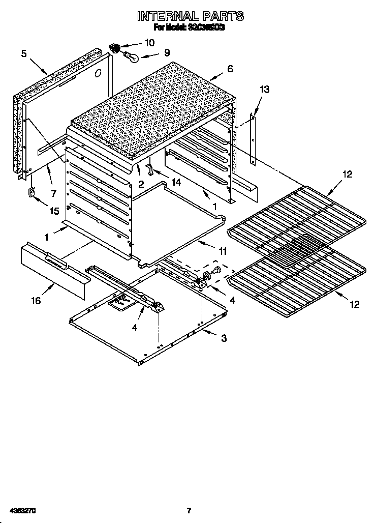 Roper SGC355XX3 internal diagram