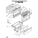Roper FGS395VW2 oven door and drawer diagram