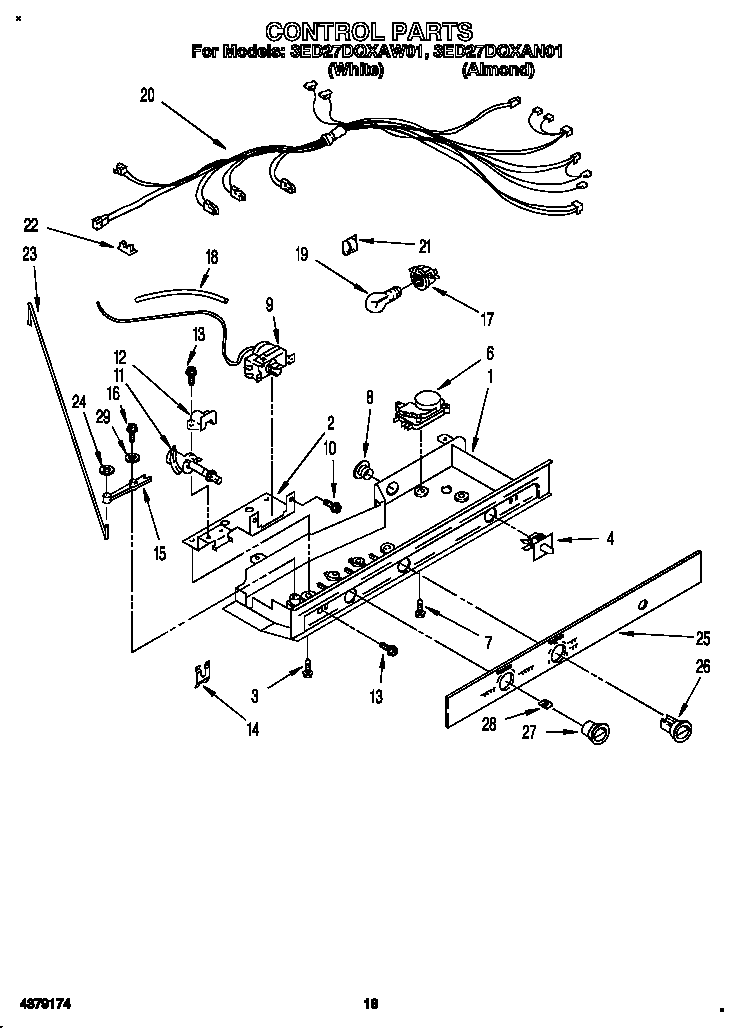 Whirlpool 3ED27DQXAW01 control diagram