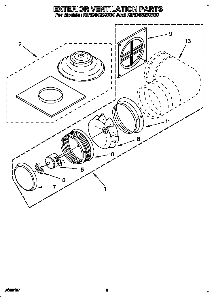 KitchenAid KIRD862XSS0 exterior ventilation parts diagram