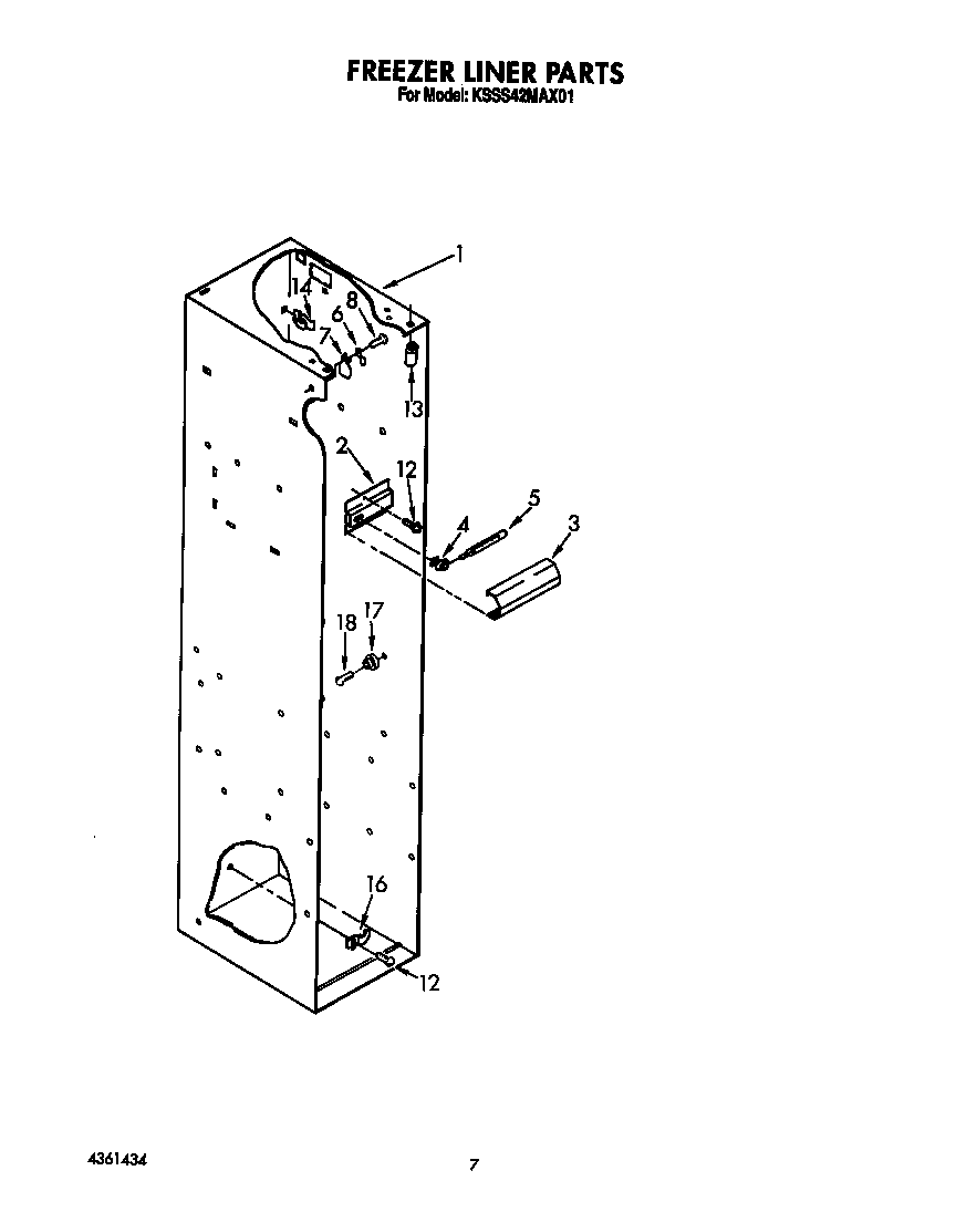 KitchenAid KSSS42MAX01 freezer liner diagram
