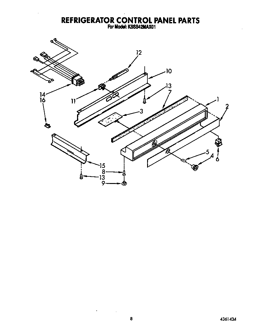 KitchenAid KSSS42MAX01 refrigerator control panel diagram