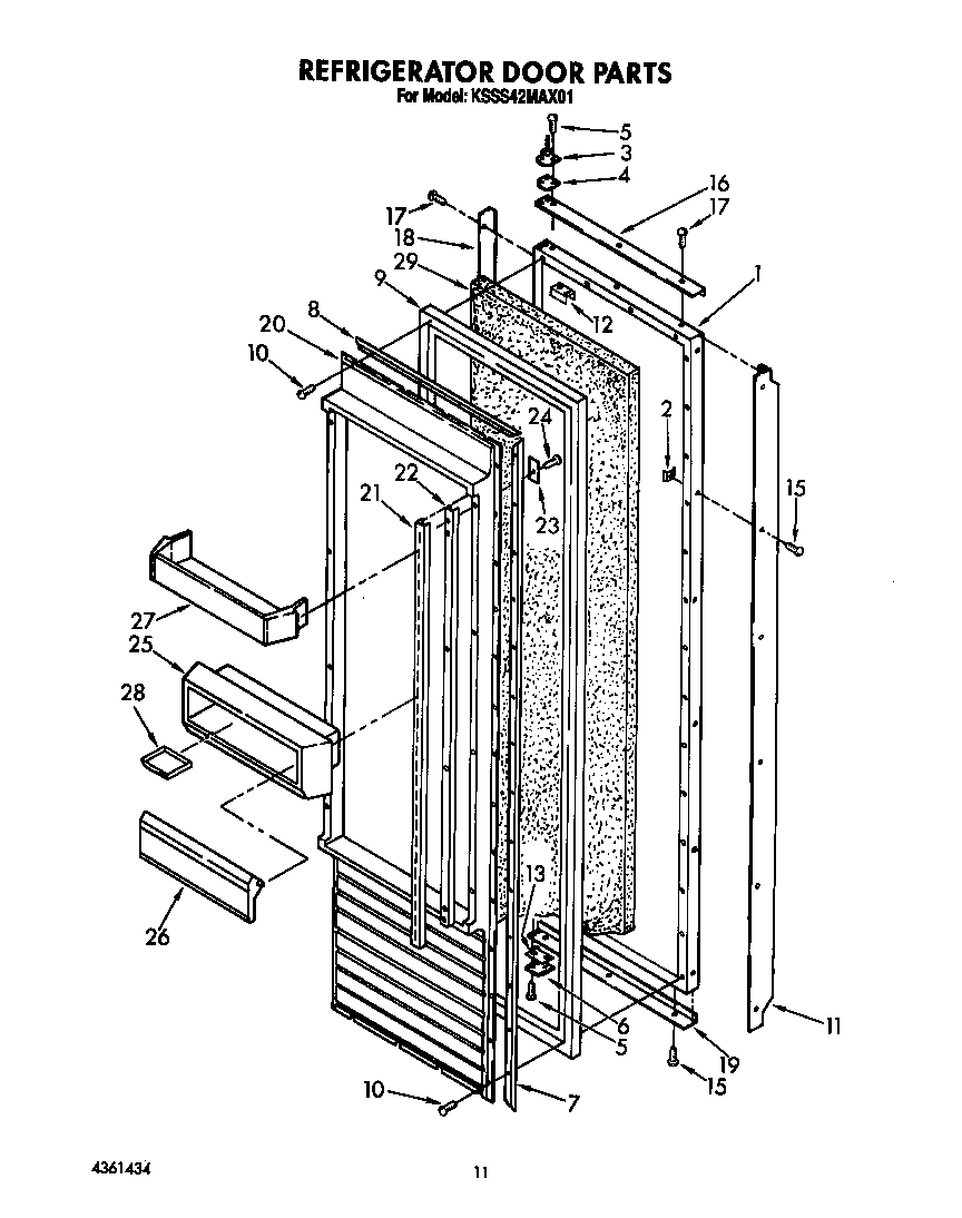 KitchenAid KSSS42MAX01 refrigerator door diagram