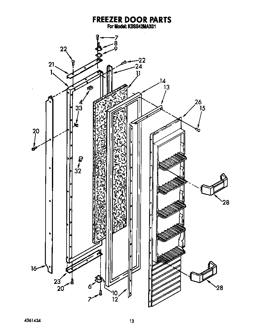 KitchenAid KSSS42MAX01 freezer door diagram