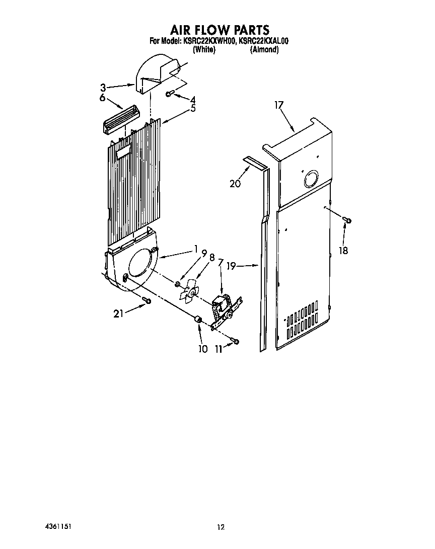 KitchenAid KSRC22KXWH00 air flow diagram