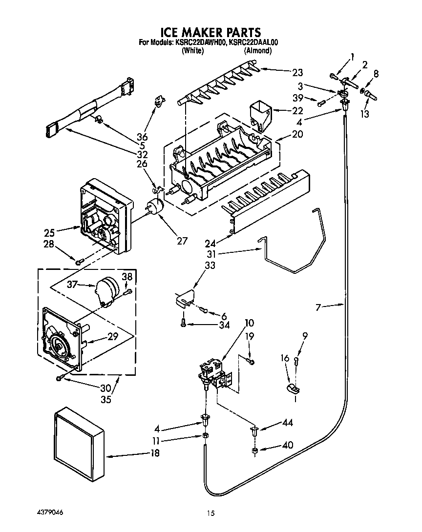 KitchenAid KSRC22DAWH00 icemaker diagram
