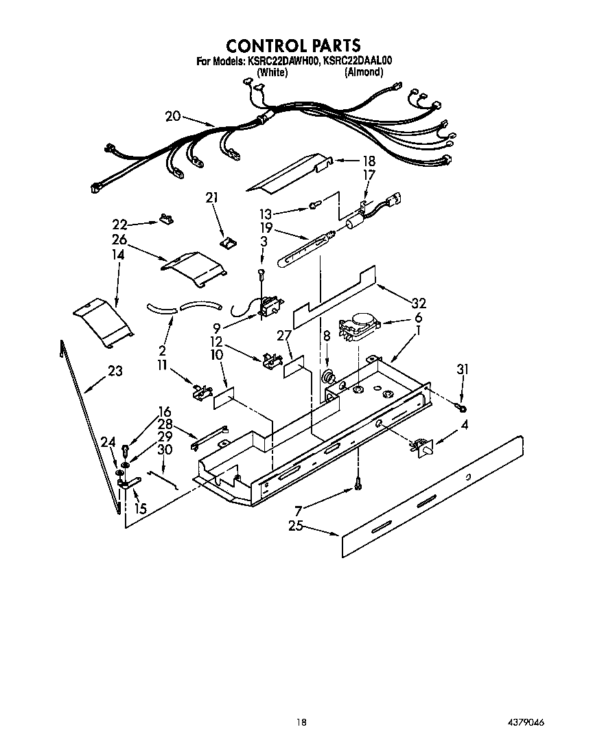 KitchenAid KSRC22DAWH00 control diagram
