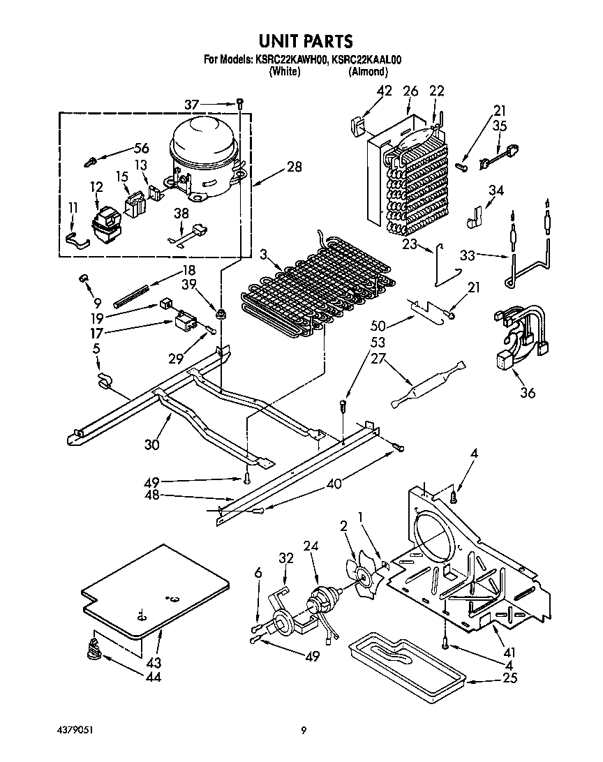 KitchenAid KSRC22KAWH00 unit diagram