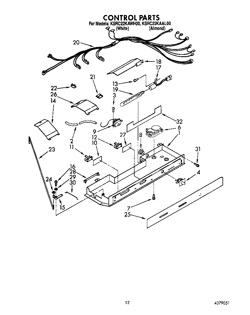 KitchenAid KSRC22KAWH00 control diagram