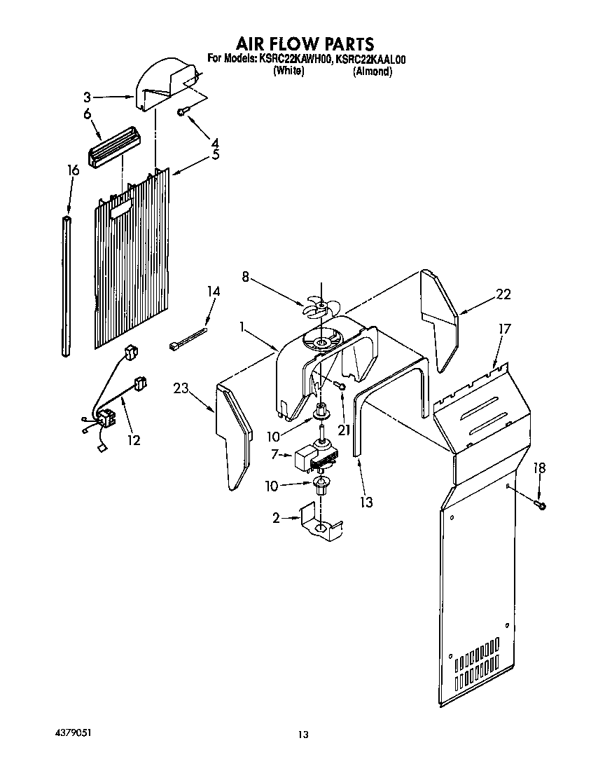 KitchenAid KSRC22KAWH00 air flow diagram