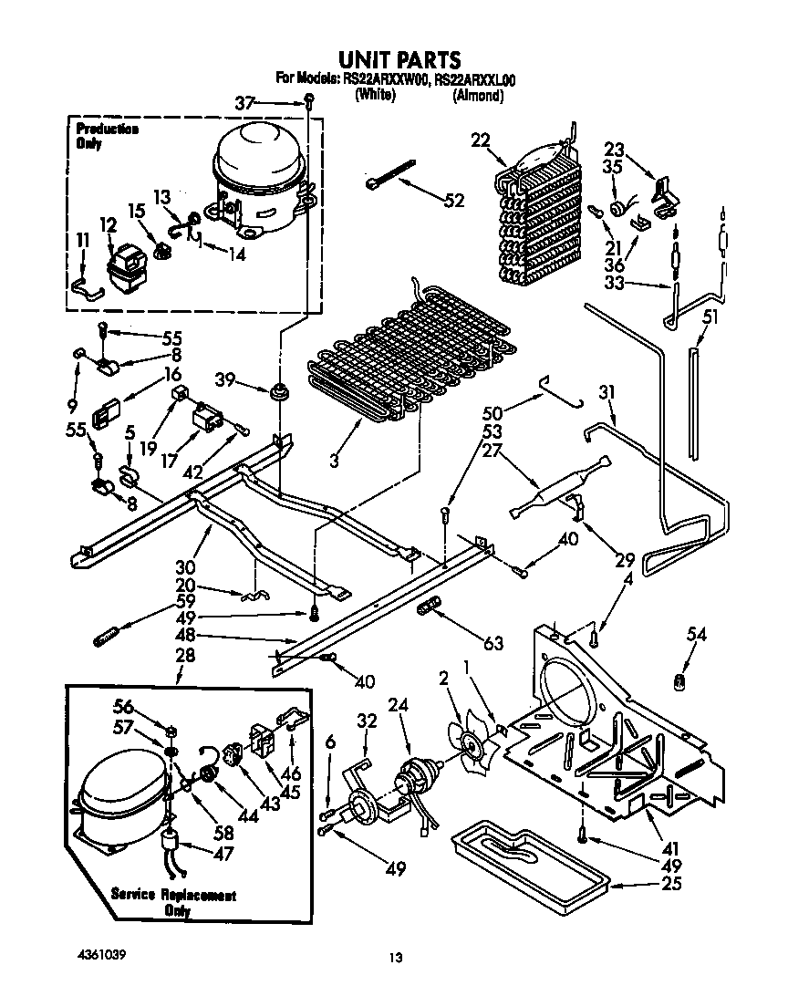 Roper RS22ARXXW00 unit diagram
