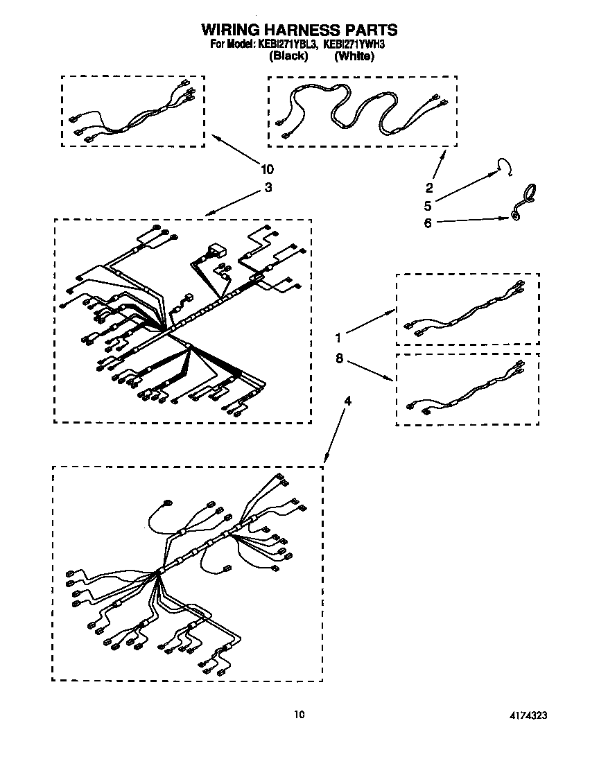 KitchenAid KEBI271YBL3 wiring harness diagram