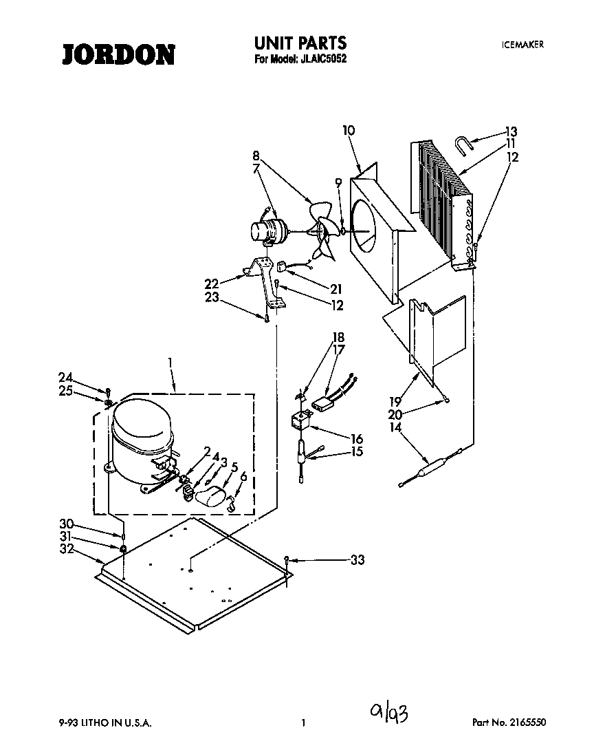 Whirlpool JLAIC5052 unit diagram