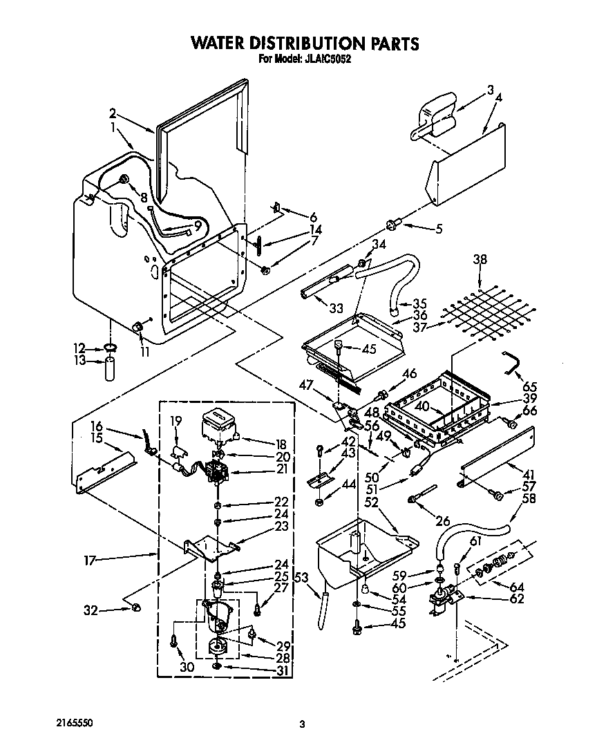 Whirlpool JLAIC5052 water distribution diagram