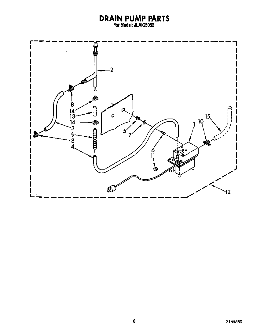 Whirlpool JLAIC5052 drain pump diagram