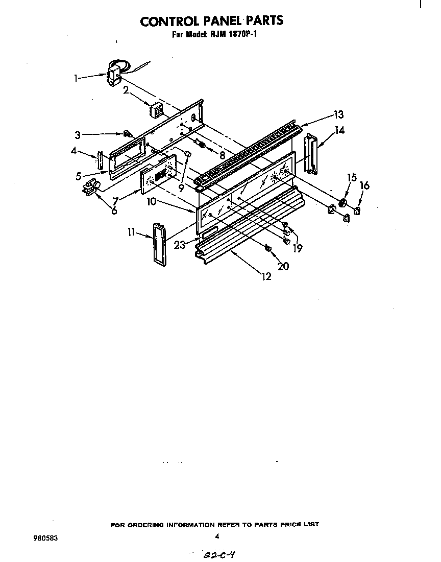 Whirlpool RJM1870P1 cabinet diagram
