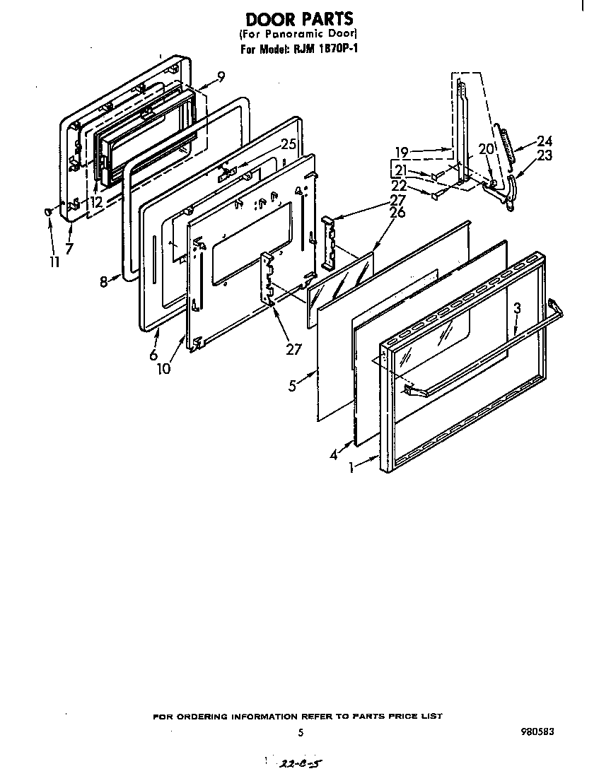 Whirlpool RJM1870P1 liner diagram