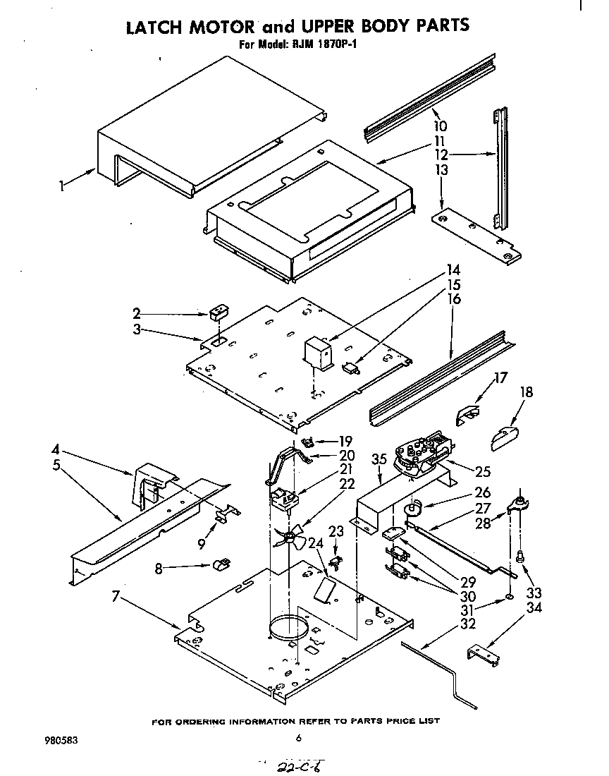 Whirlpool RJM1870P1 shelf diagram