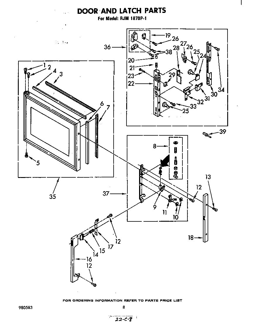 Whirlpool RJM1870P1 breaker and partition diagram