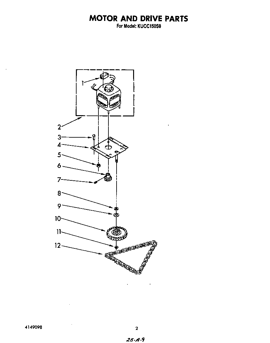 KitchenAid KUCC150S0 motor and drive diagram
