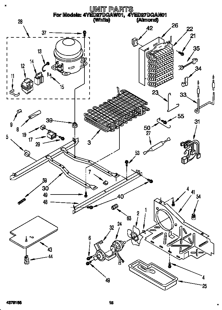 Whirlpool 4YED27DQAW01 unit diagram