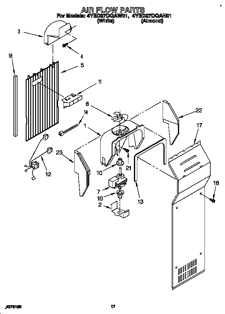Whirlpool 4YED27DQAW01 air flow diagram