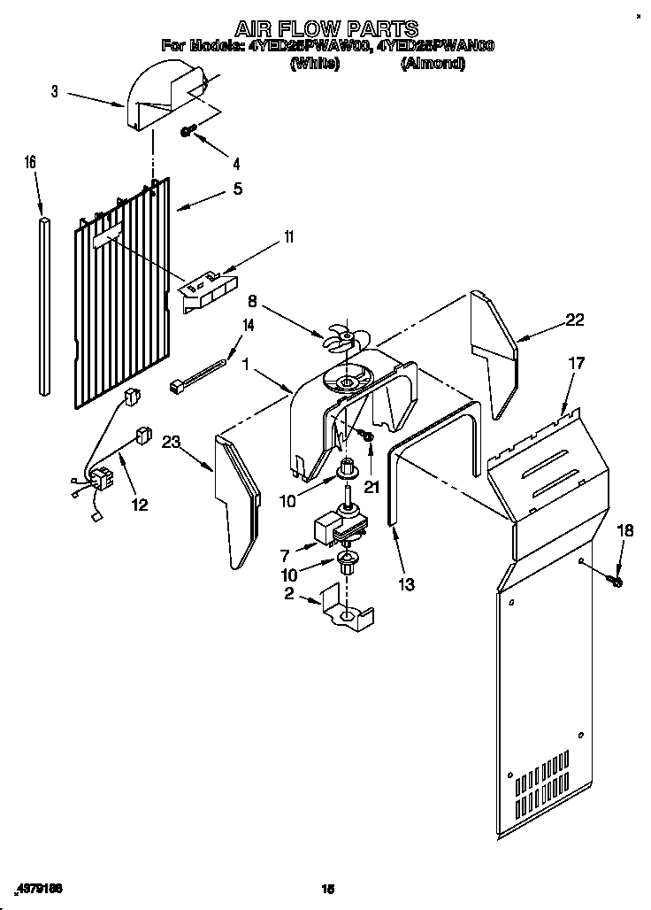Whirlpool 4YED25PWAW00 air flow diagram