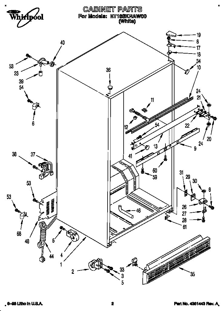 Whirlpool ET18SKRAW00 cabinet diagram