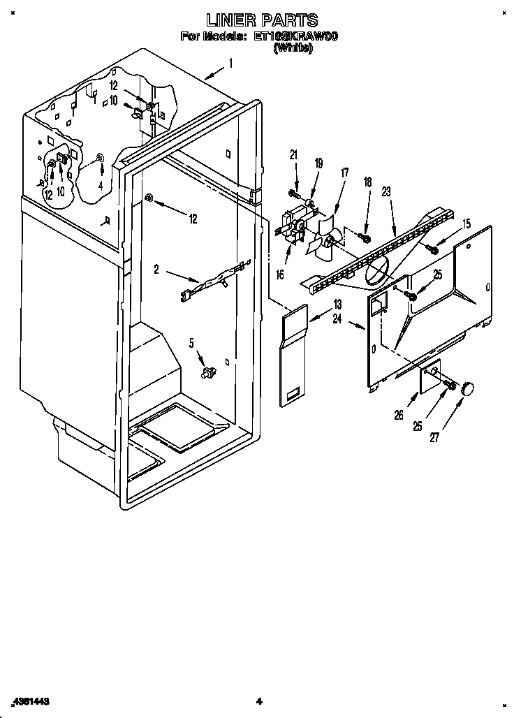 Whirlpool ET18SKRAW00 liner diagram