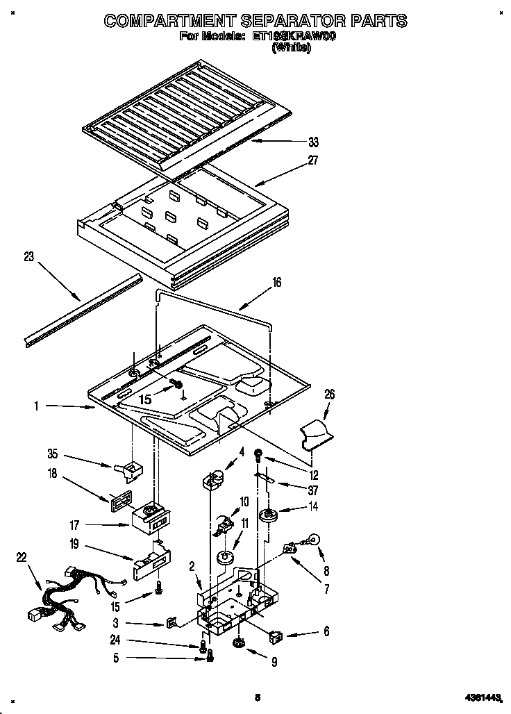 Whirlpool ET18SKRAW00 compartment separator diagram