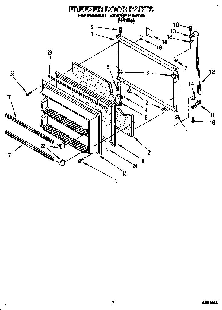Whirlpool ET18SKRAW00 freezer door diagram